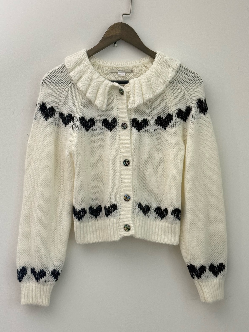 Kimchi Blue Marbella Icon Heart Cardigan M